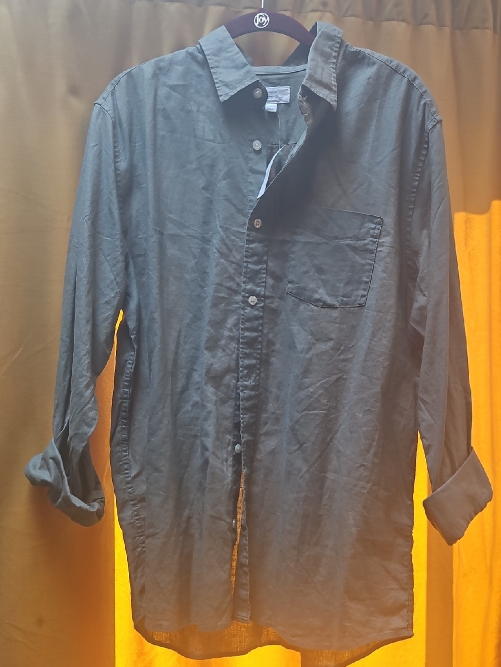 Men's Olive Green Button-Up Shirt